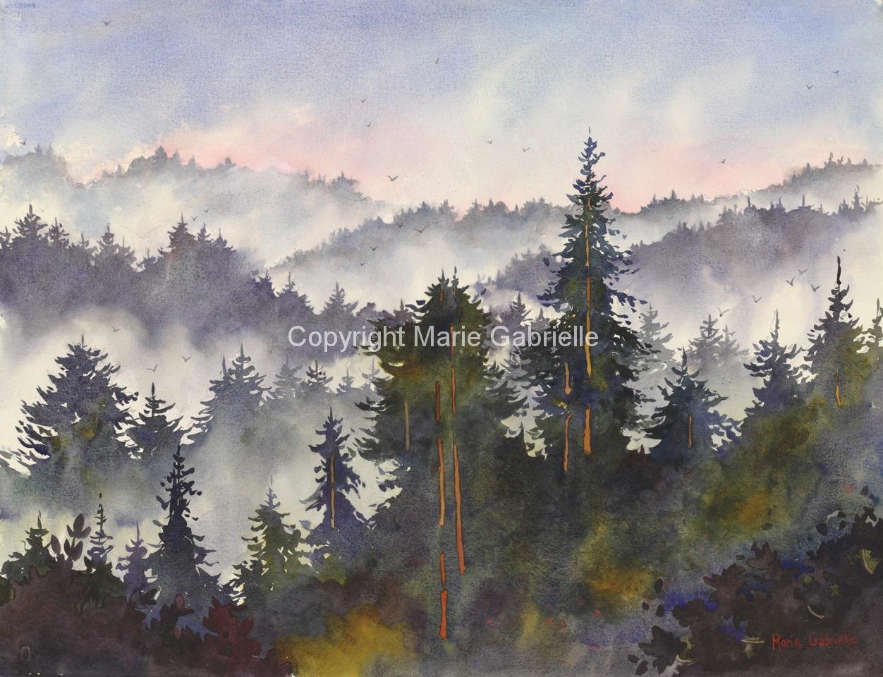 Mountains in the Mist 22x30”